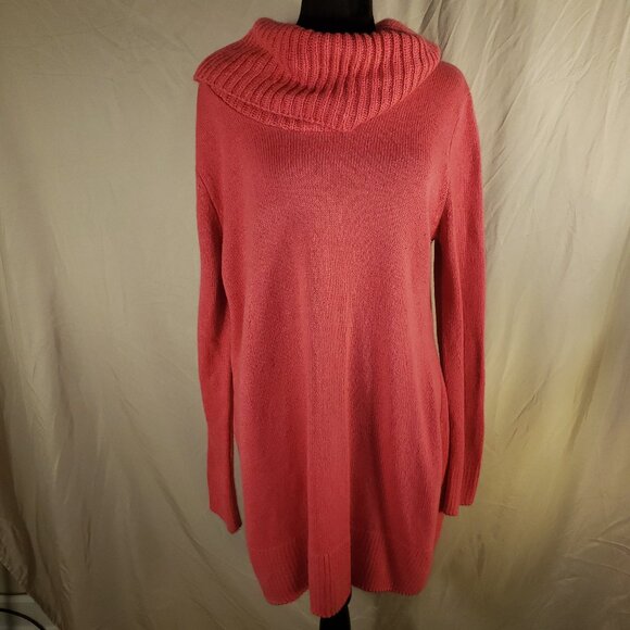 H&M Basic Pink Cowl Neck Sweater Tunic - L - Picture 1 of 5